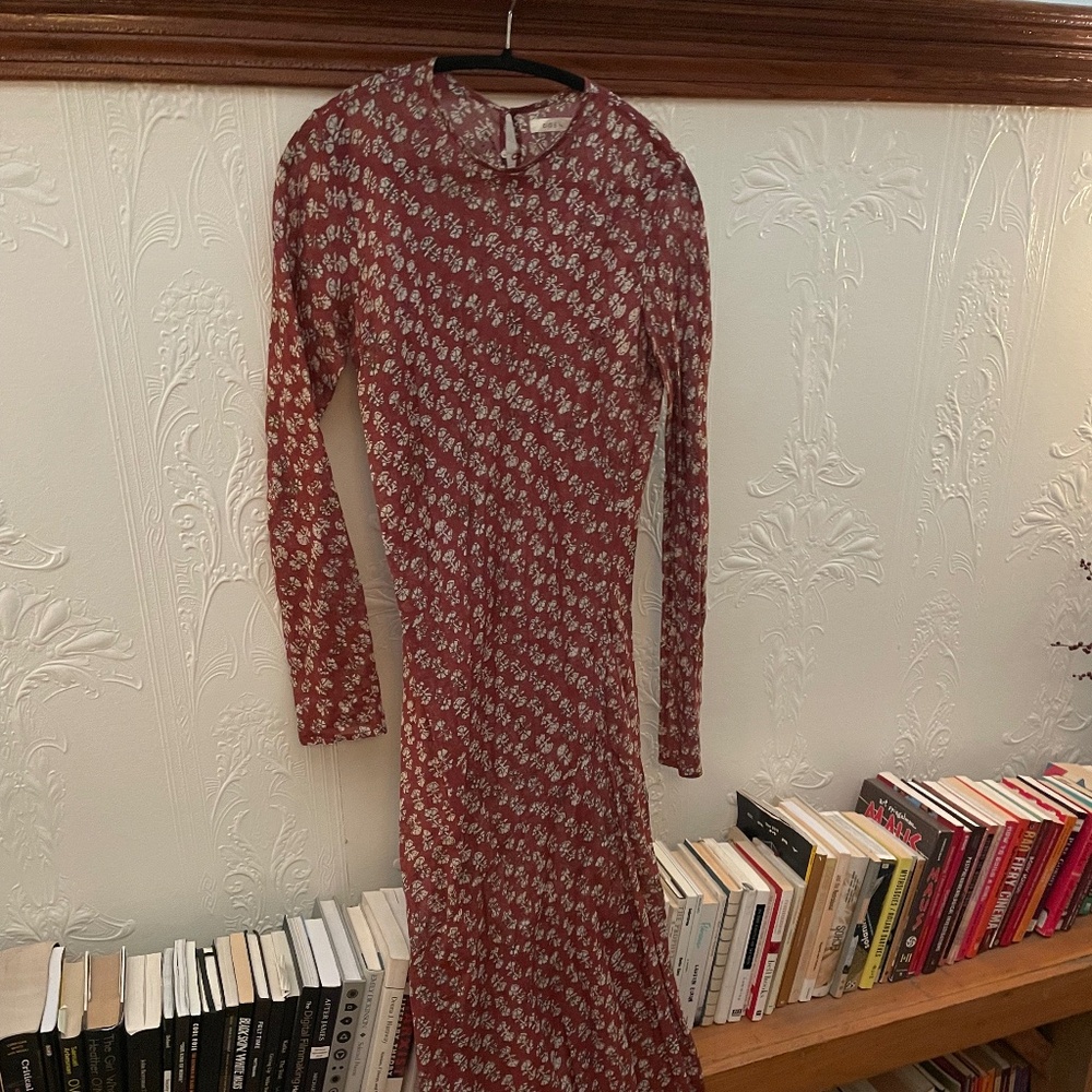 SOLD !!Doen sheer block printed dress